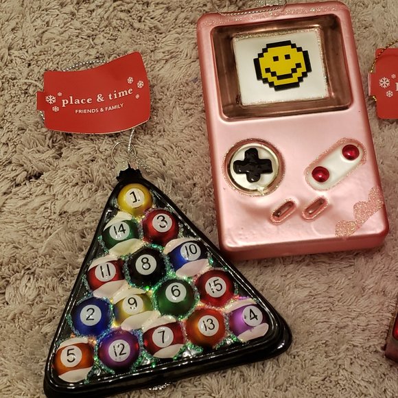 3 Christmas Ornaments Game Theme NWT! - Picture 6 of 8